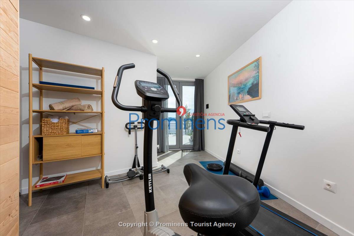 Villa Šime Brela – bazen, pogled na more, fitnes, 4 osobe