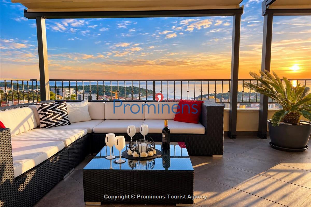 Penthousewohnung mit Whirlpool & Meerblick, Makarska – 6 Gäste, 3 Schlafzimmer