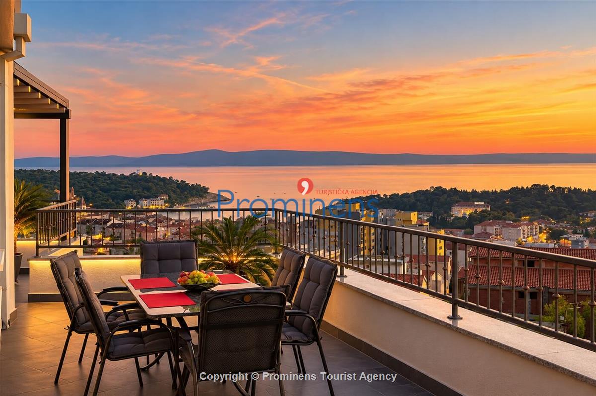 Penthousewohnung mit Whirlpool & Meerblick, Makarska – 6 Gäste, 3 Schlafzimmer