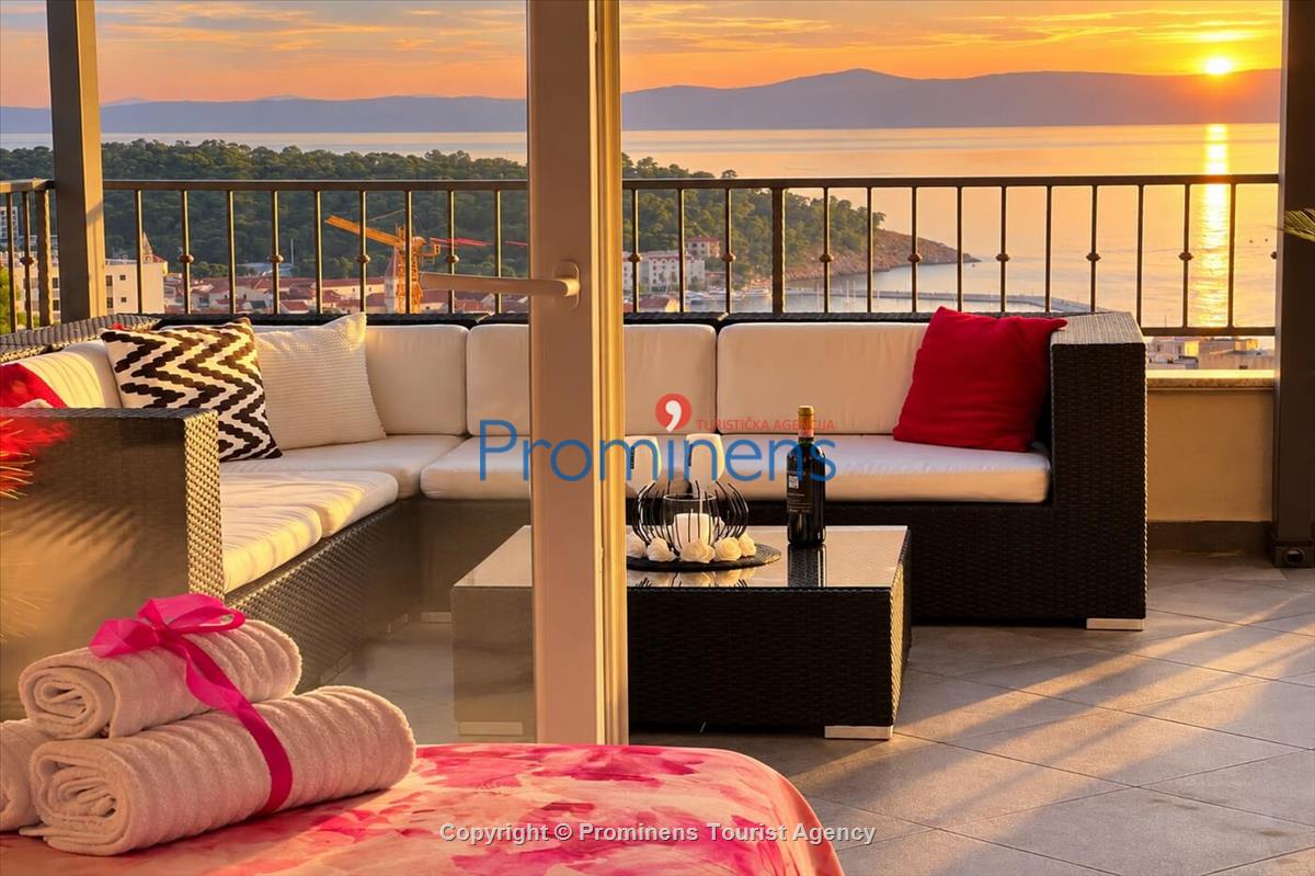Penthousewohnung mit Whirlpool & Meerblick, Makarska – 6 Gäste, 3 Schlafzimmer