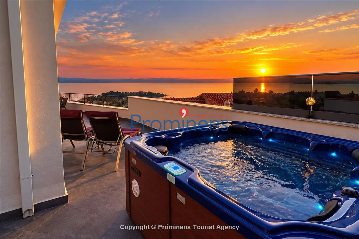 Penthousewohnung mit Whirlpool & Meerblick, Makarska – 6 Gäste, 3 Schlafzimmer