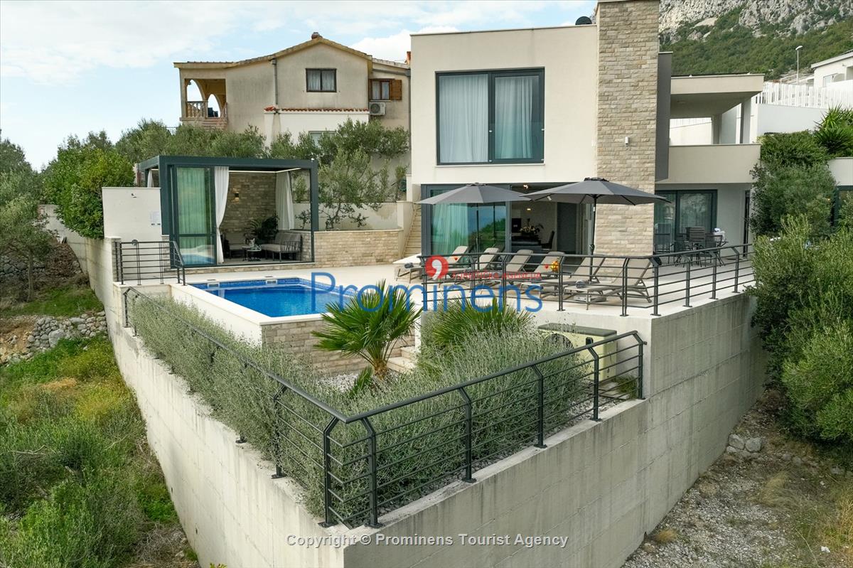 Ferienhaus Villa Oscar in Makarska mit beheiztem Pool, Whirlpool, Terrasse und Meerblick- ruhiger Familienurlaub